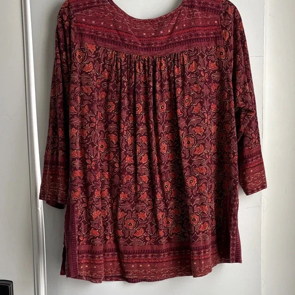 Lucky Brand Burgundy Floral Tunic - Picture 4 of 8